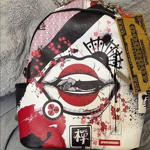 Sprayground Women's Artistic Backpack - Red, Black, and White